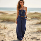 Bandeau Strapless Boho Maxi Dress