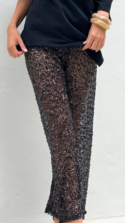 Zinnia Sequins Pant Black