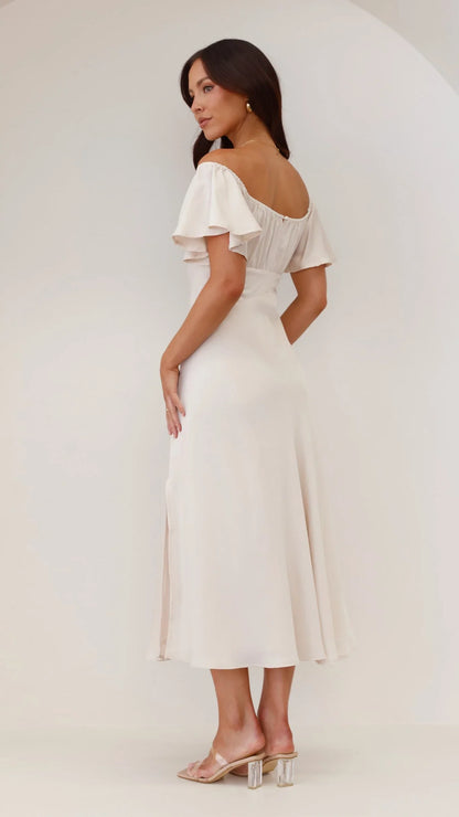 Louisa Midi Dress Ivory