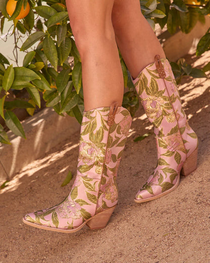 Petalina Floral Western Boots