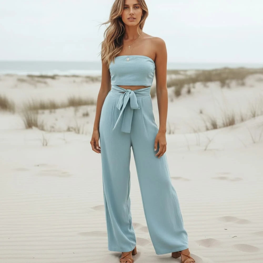Bohemian Backless Rompers Jumpsuit