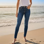 Stretch Mid Waist Skinny Jeans