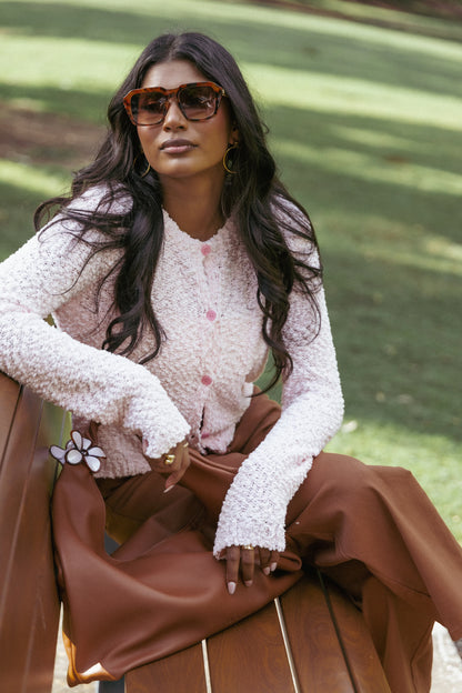 Ally Texture Cardigan Pink