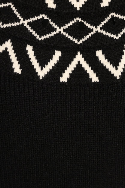 Lee Fairisle Knit Sweater Black Cream