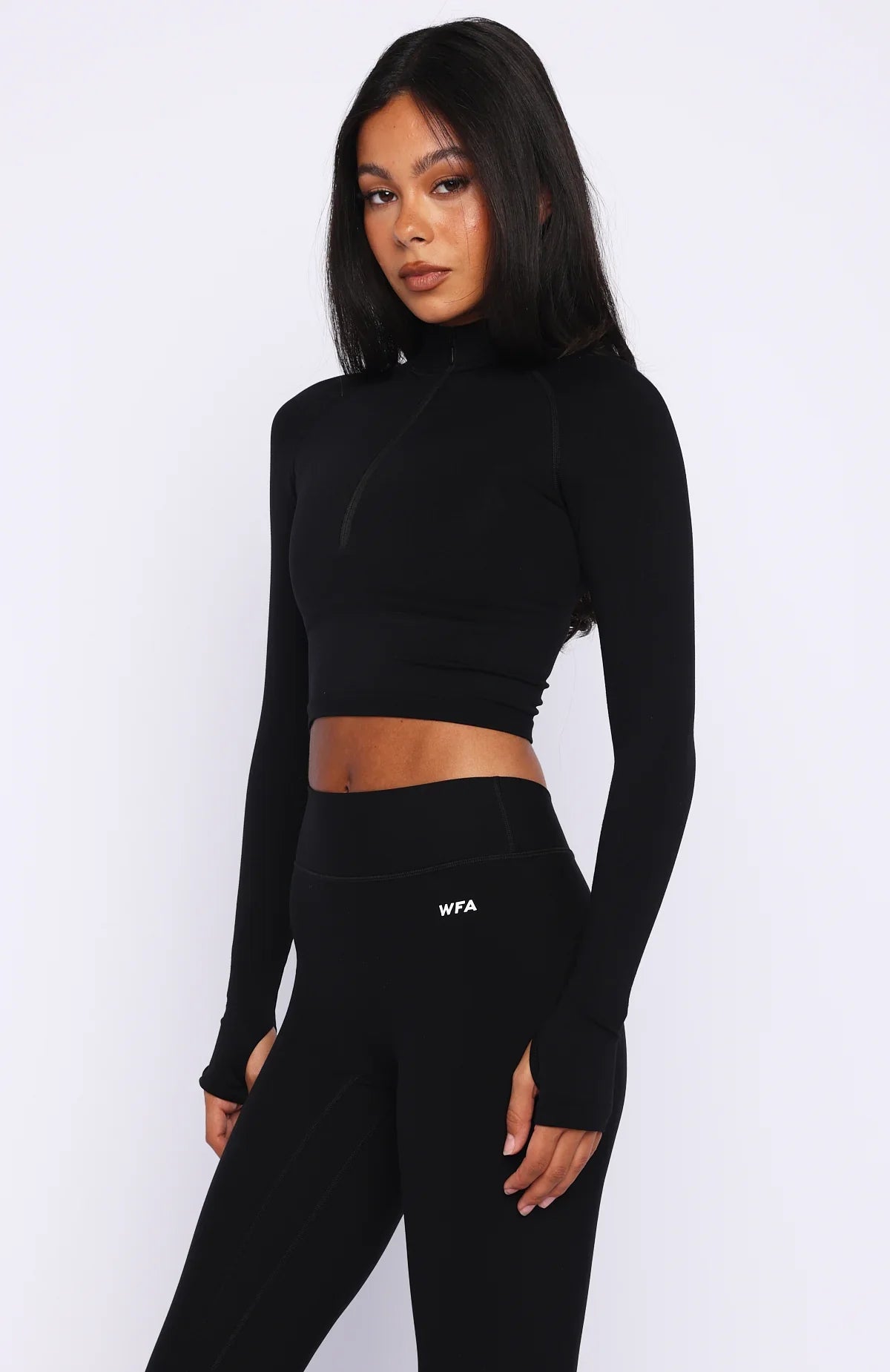 Stride Seamless Zip Long Sleeve Black