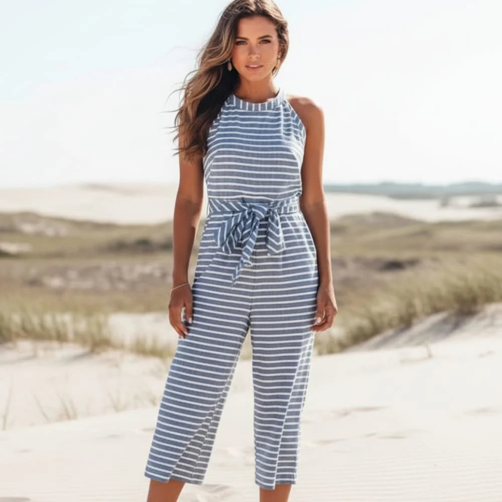 Boho Striped Sleeveless Rompers
