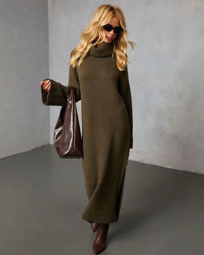 Roselle Turtleneck Midi Sweater Dress
