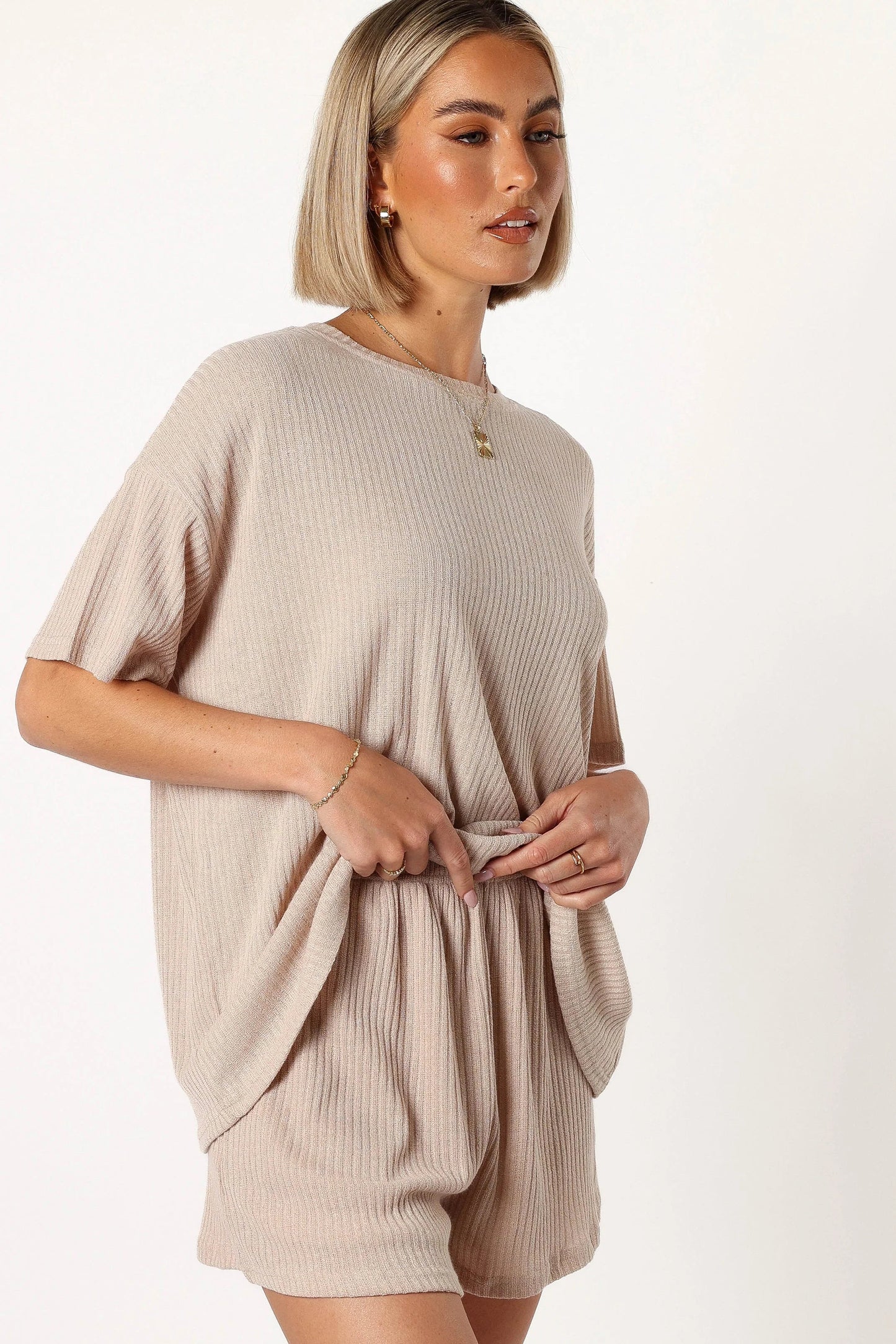 Granger Knit Short Set Tan