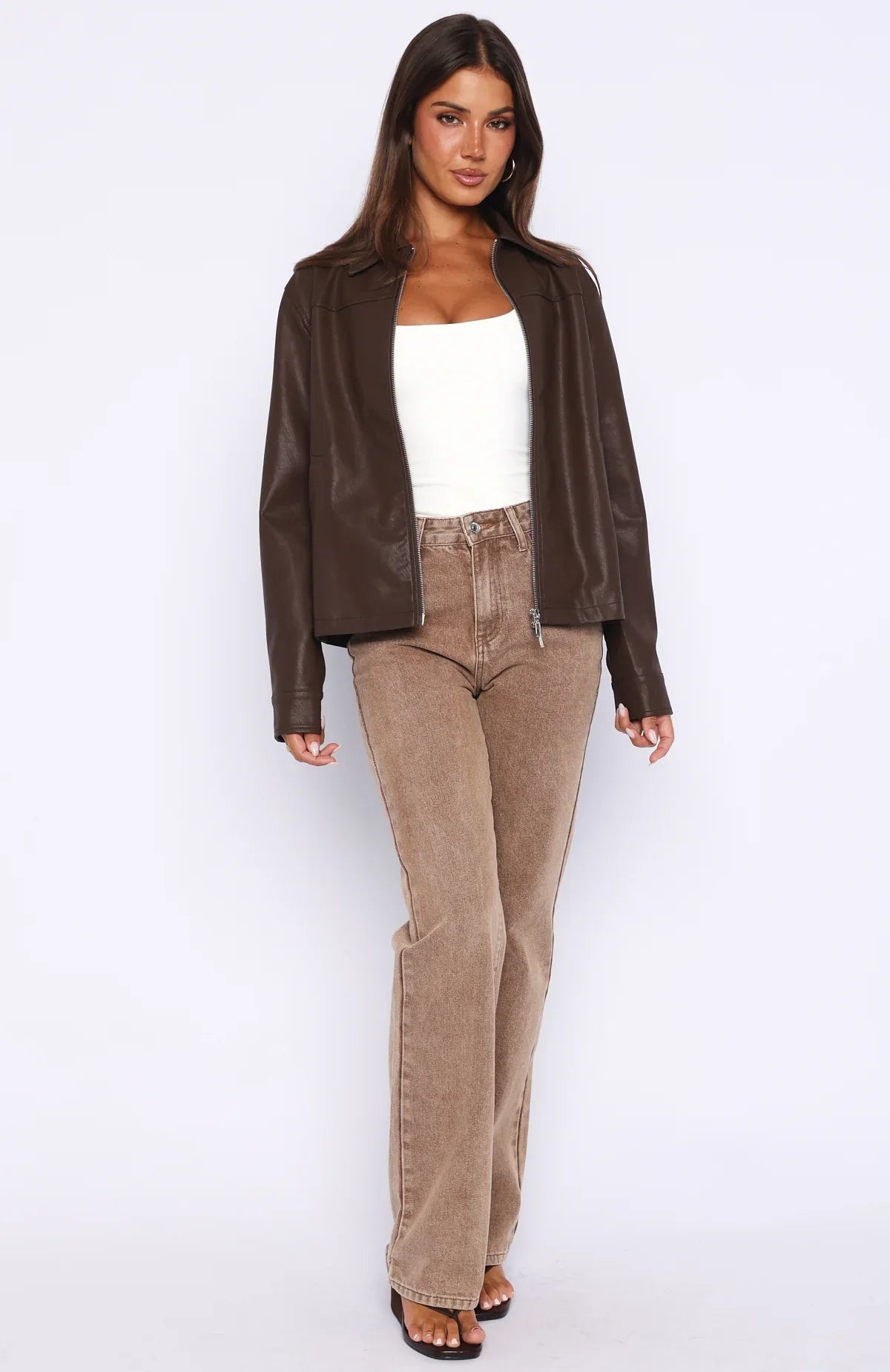 Never Possible Pu Jacket Chocolate