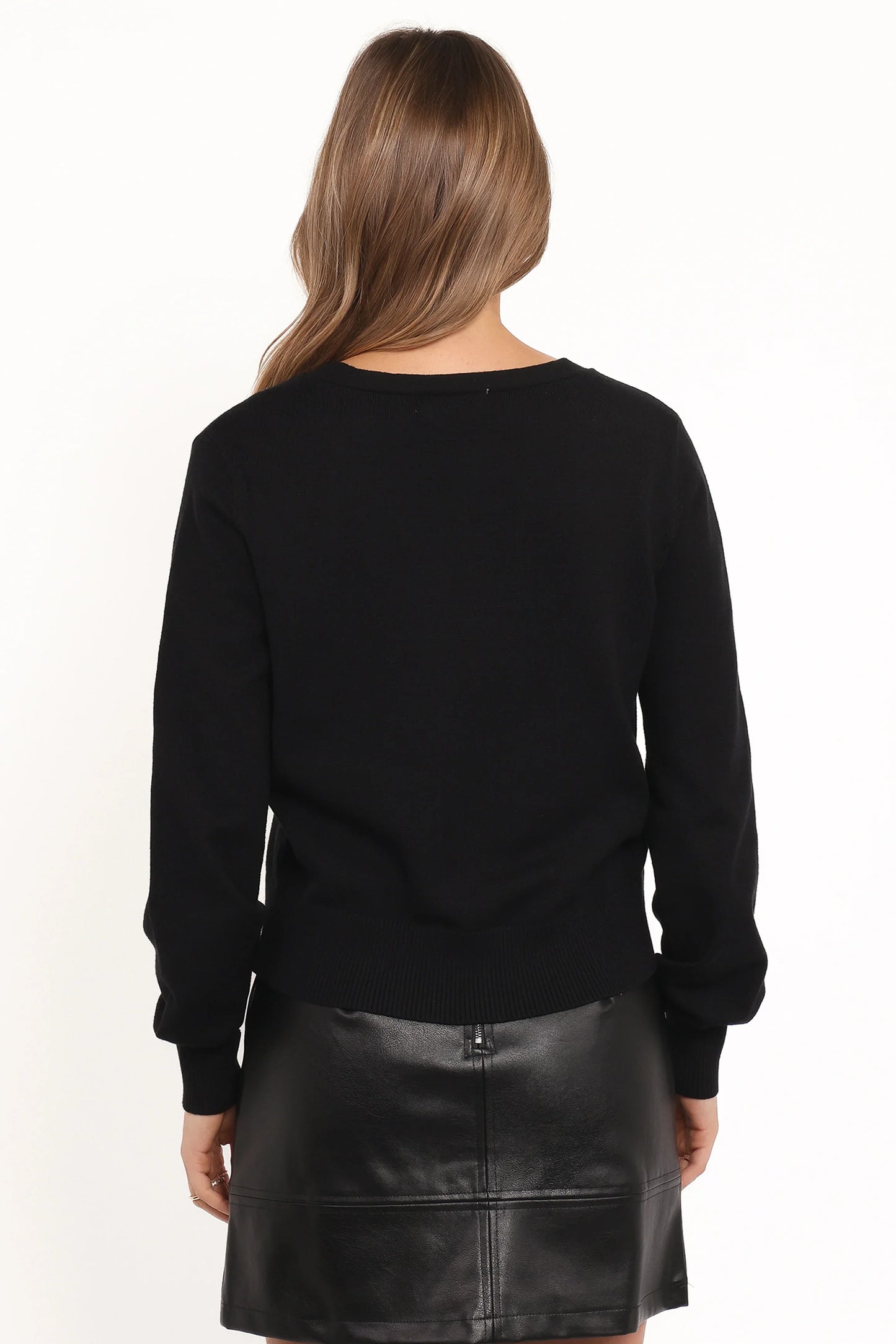 Josey Bow Button Cardigan Black