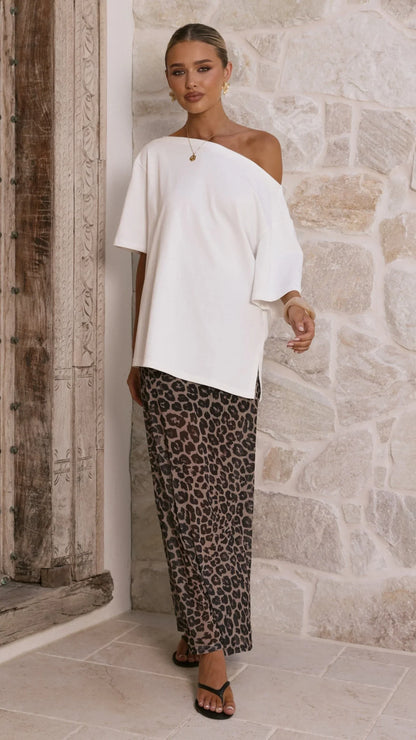 Onella Semi Sheer Maxi Skirt Leopard Print