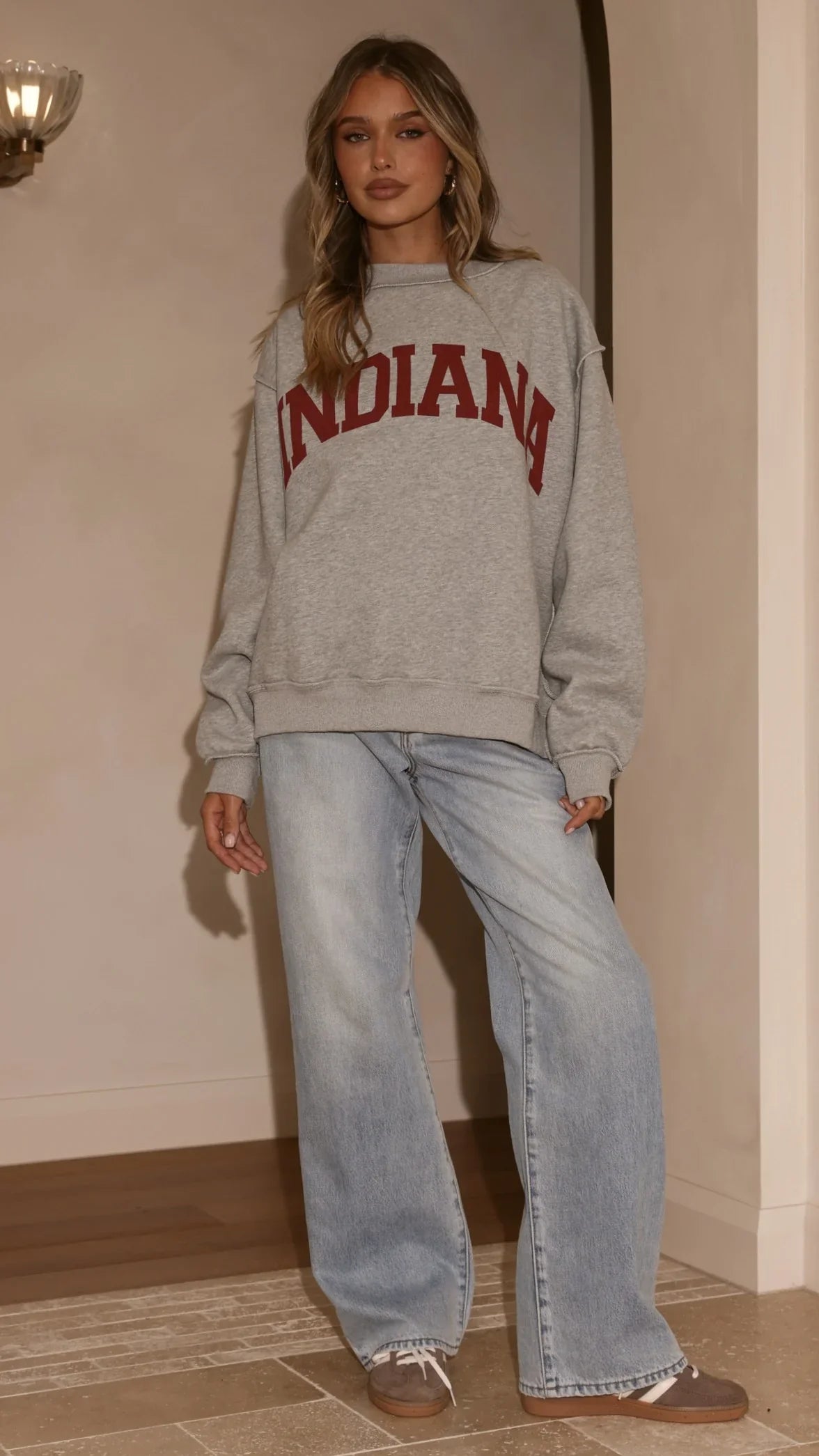 Indiana Crewneck Sweater Grey