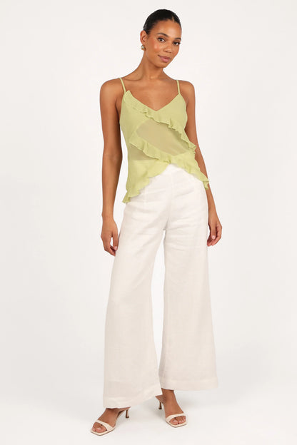 Gabrielle Ruffle Top Meadow Green