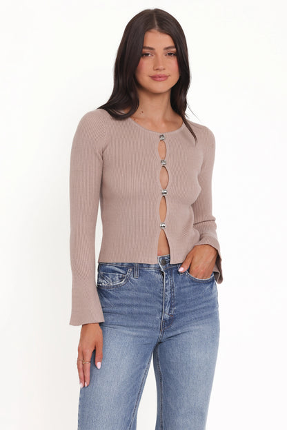 Rosienna Knit Top Taupe