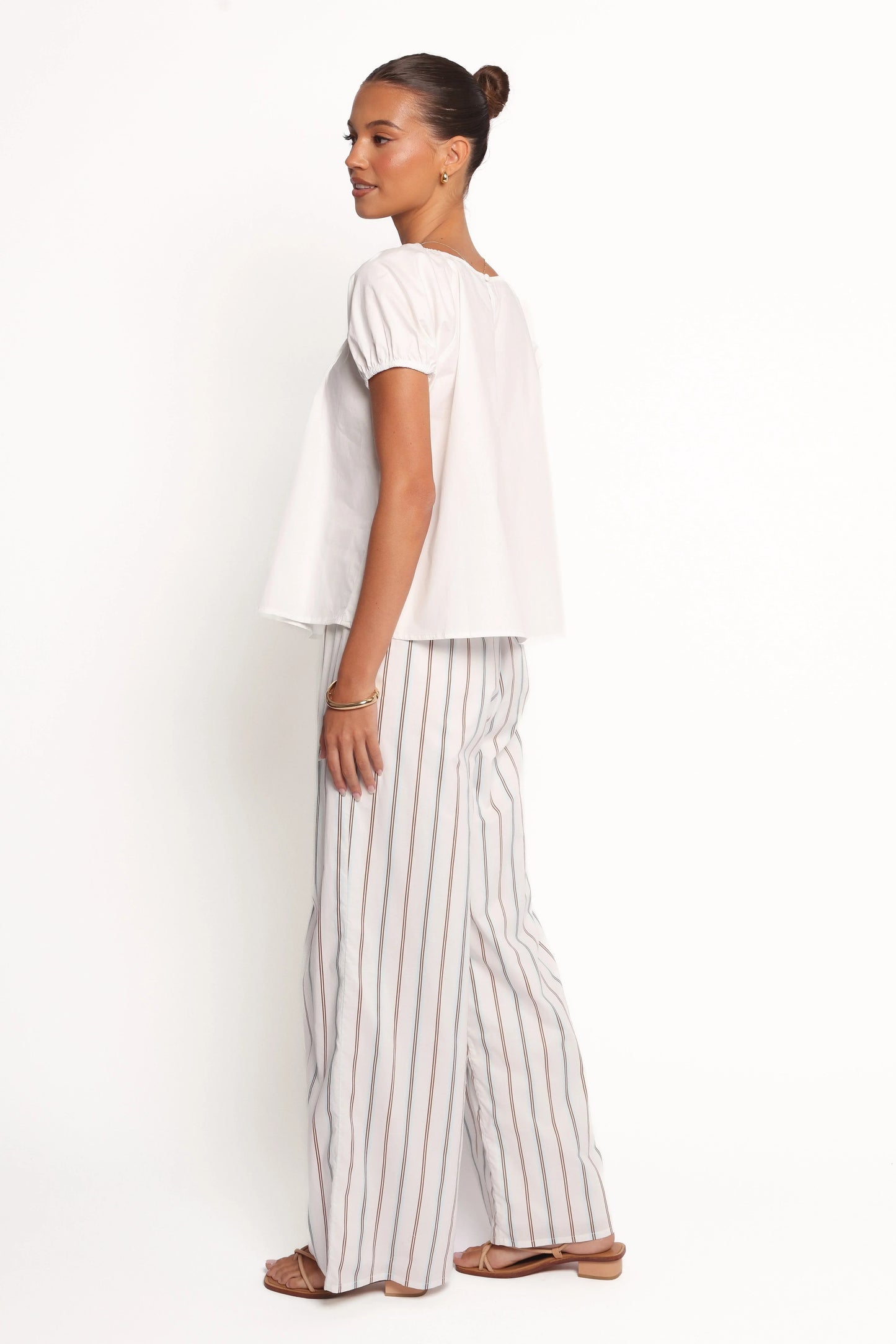 Ember Cotton Pants Blue Brown Stripe