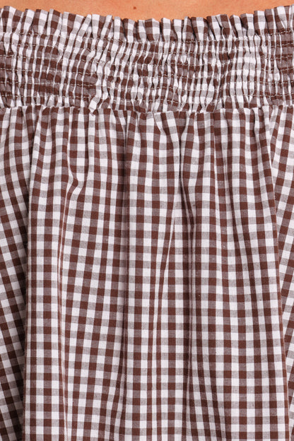 Kennedy Smock Mini Dress Chocolate Gingham