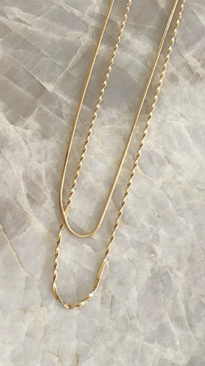 Sarah Twist Necklace Set Gold