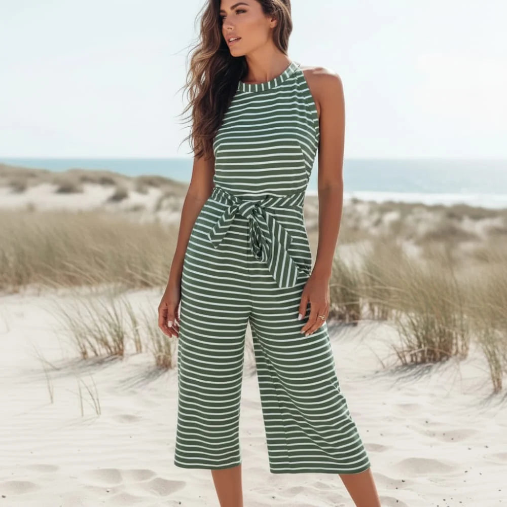 Boho Striped Sleeveless Rompers