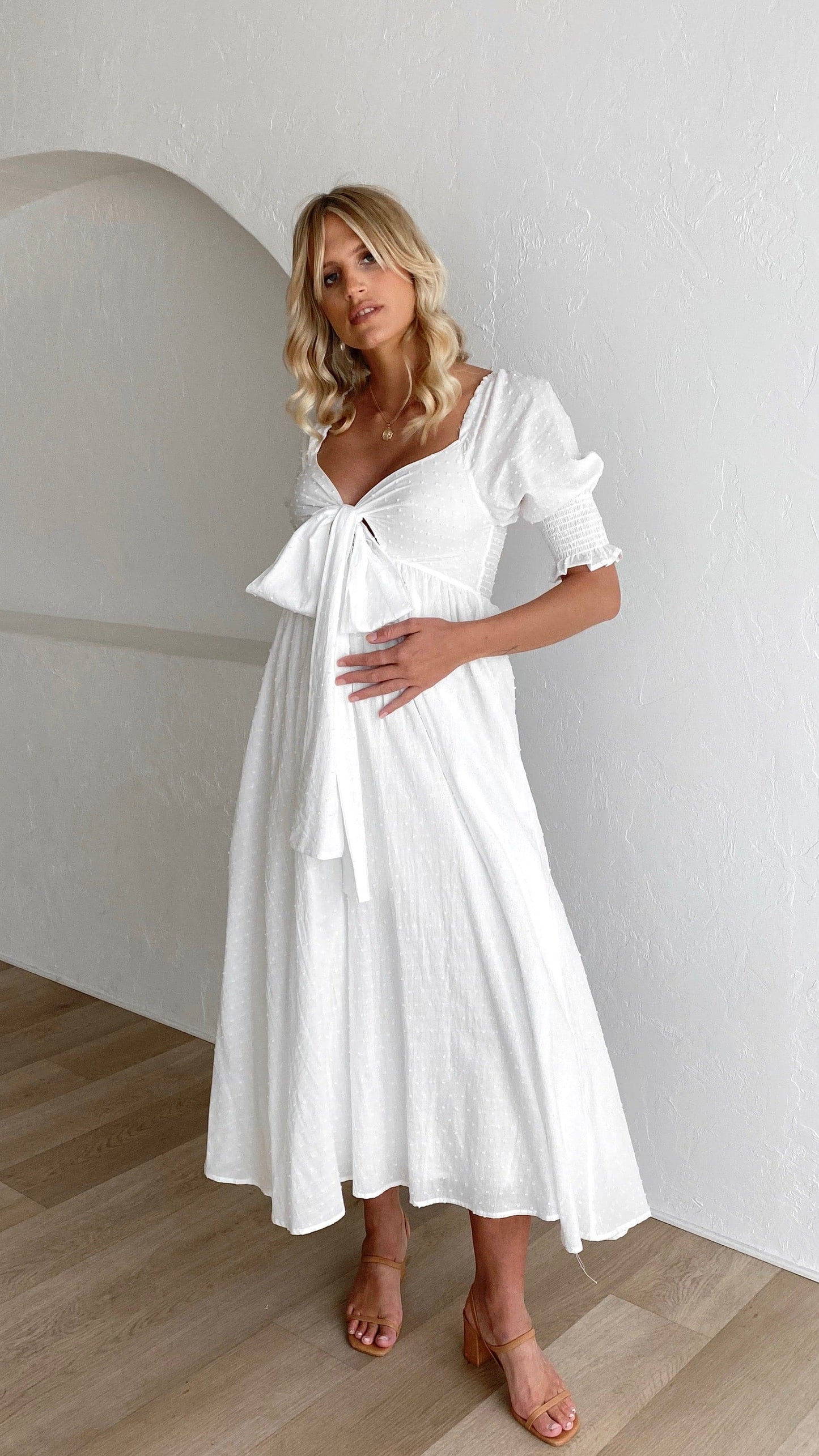 Cierra Midi Dress White
