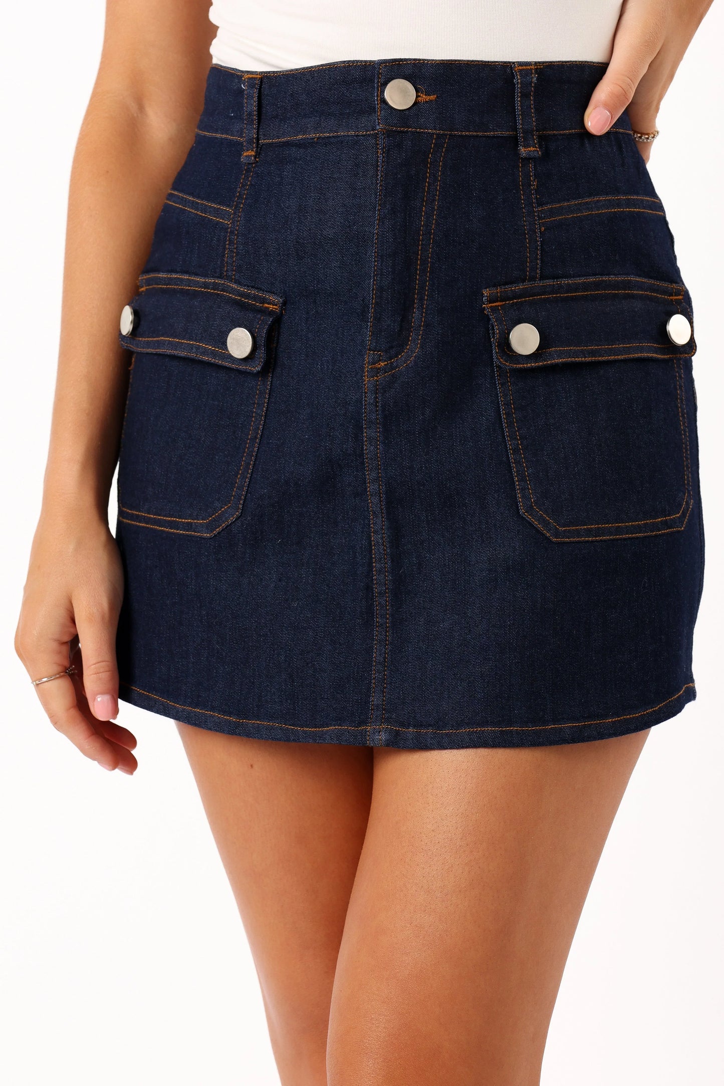 Avery Cargo Mini Skirt Blue Wash
