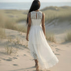 Boho Lace High Low Midi Dress