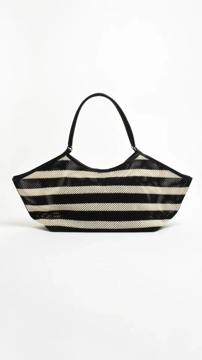 Sporty Weave Tote Black Natural