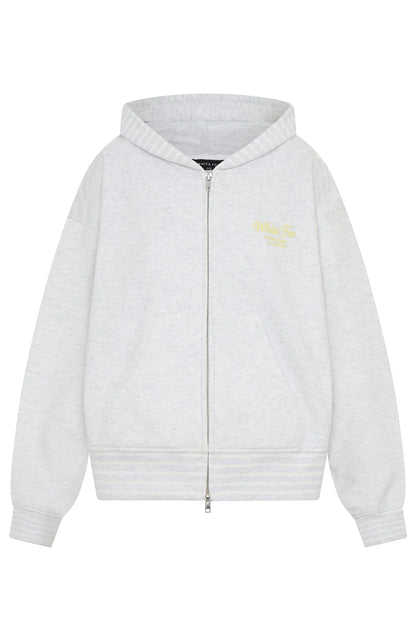 Verano Sixteen Fiorella Boxy Zip Front Hoodie Grey Marle