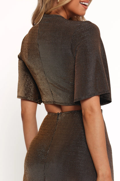 Blanca Cut Out Maxi Dress Black Rose Gold