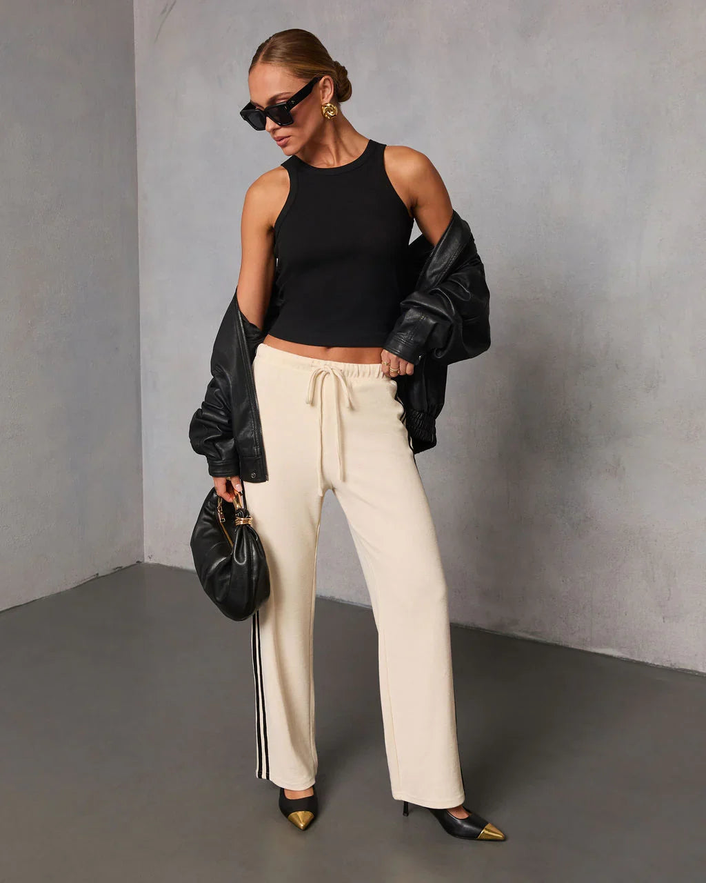 Quiet Day Striped Straight Leg Sweatpants