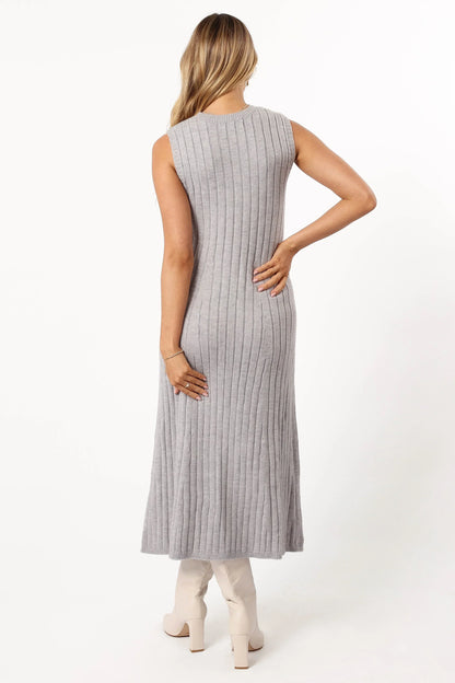 Kellie Knit Midi Dress Grey