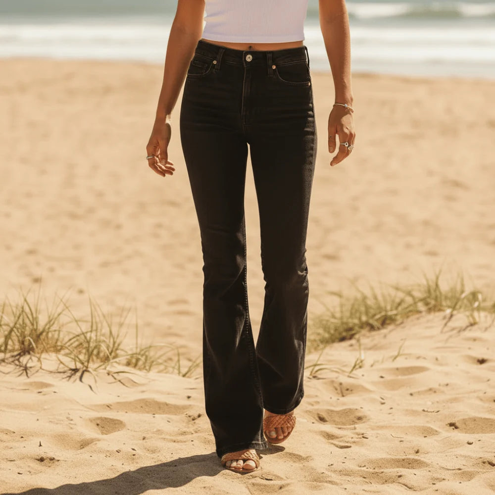 Denim Flare Leg Boyfriend Jeans
