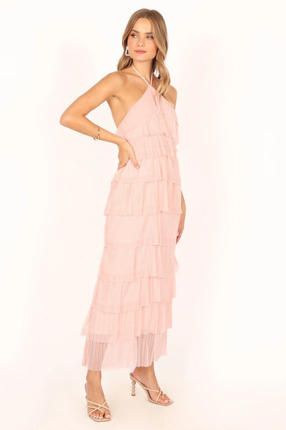 Colton Halterneck Maxi Dress Pink