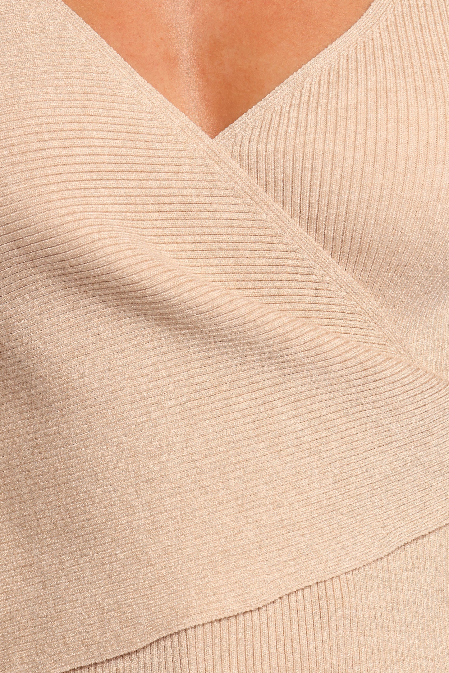 Lavia Knit Wrap Top Beige