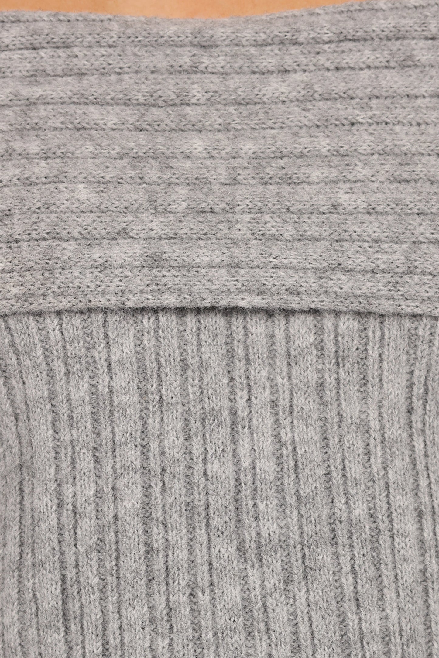 Kenny Off Shoulder Knit Sweater Grey