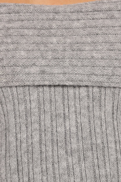Kenny Off Shoulder Knit Sweater Grey