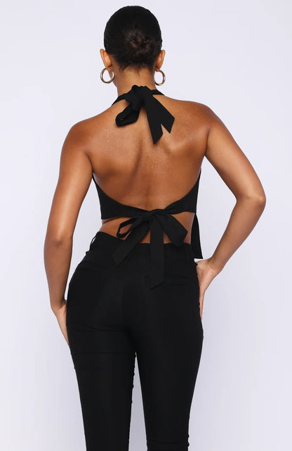All I Needed Halter Top Black