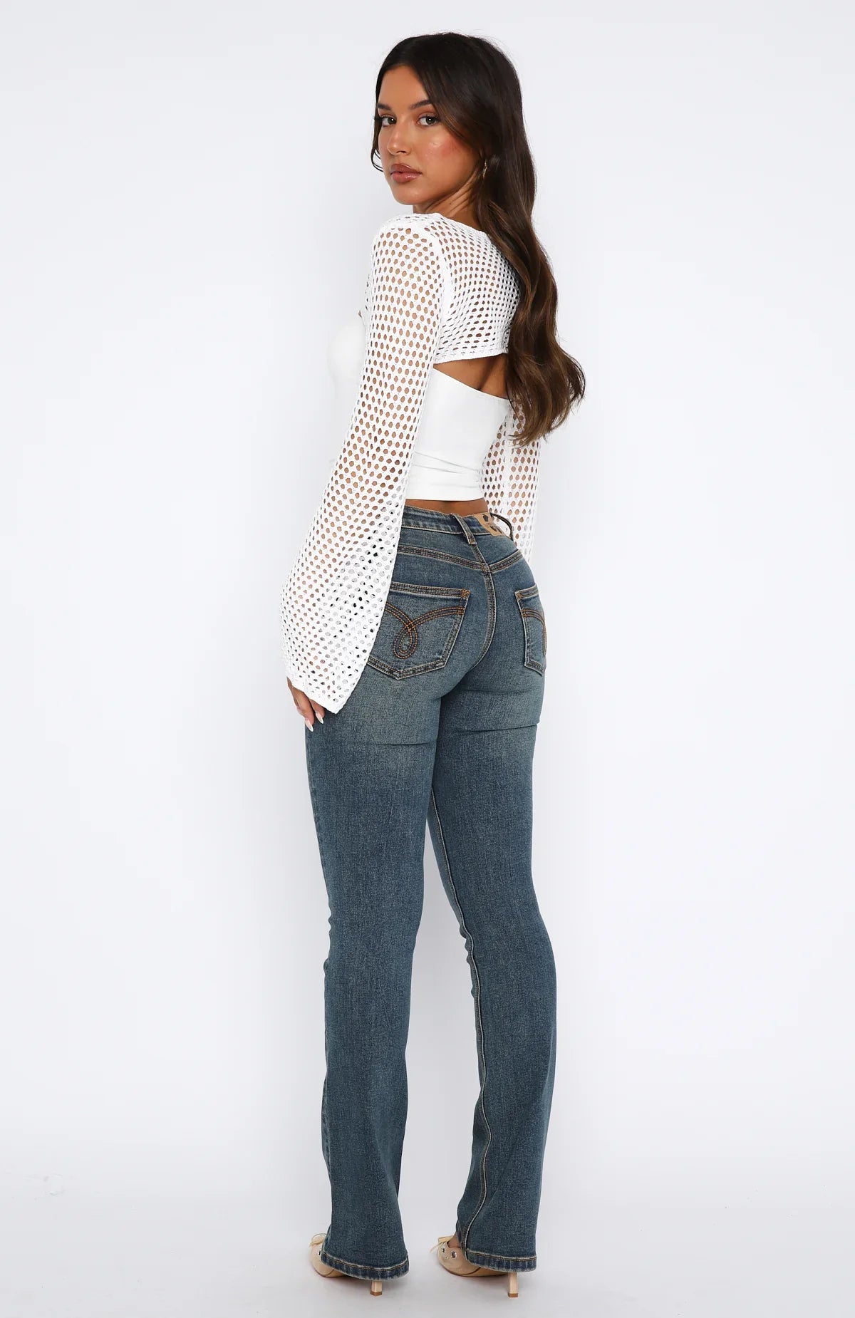 Wait For No One Low Rise Bootleg Jeans Mid Vintage Blue
