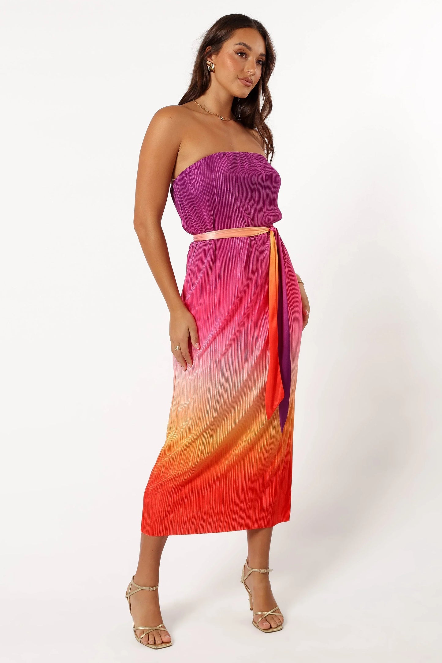 Lisse Midi Dress Orchid Orange