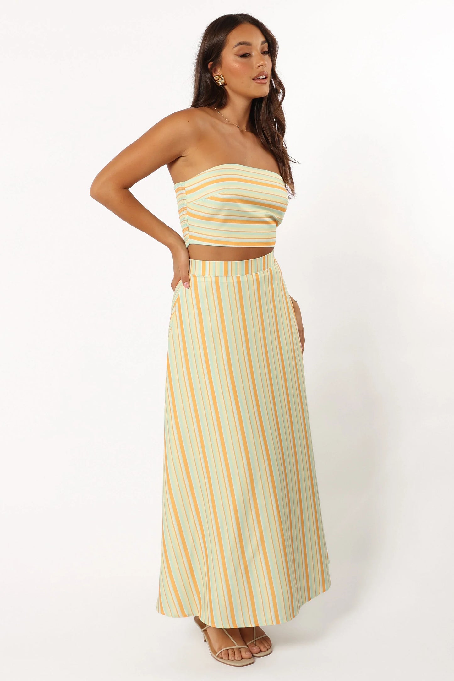 Serafina Two Piece Set Orange Stripe
