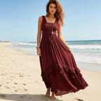 Boho Ruffle Tiered Summer Maxi Dress