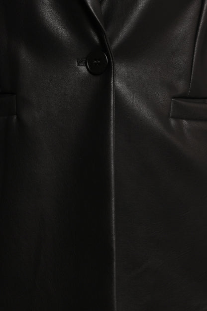 Jamie Faux Leather Blazer Black
