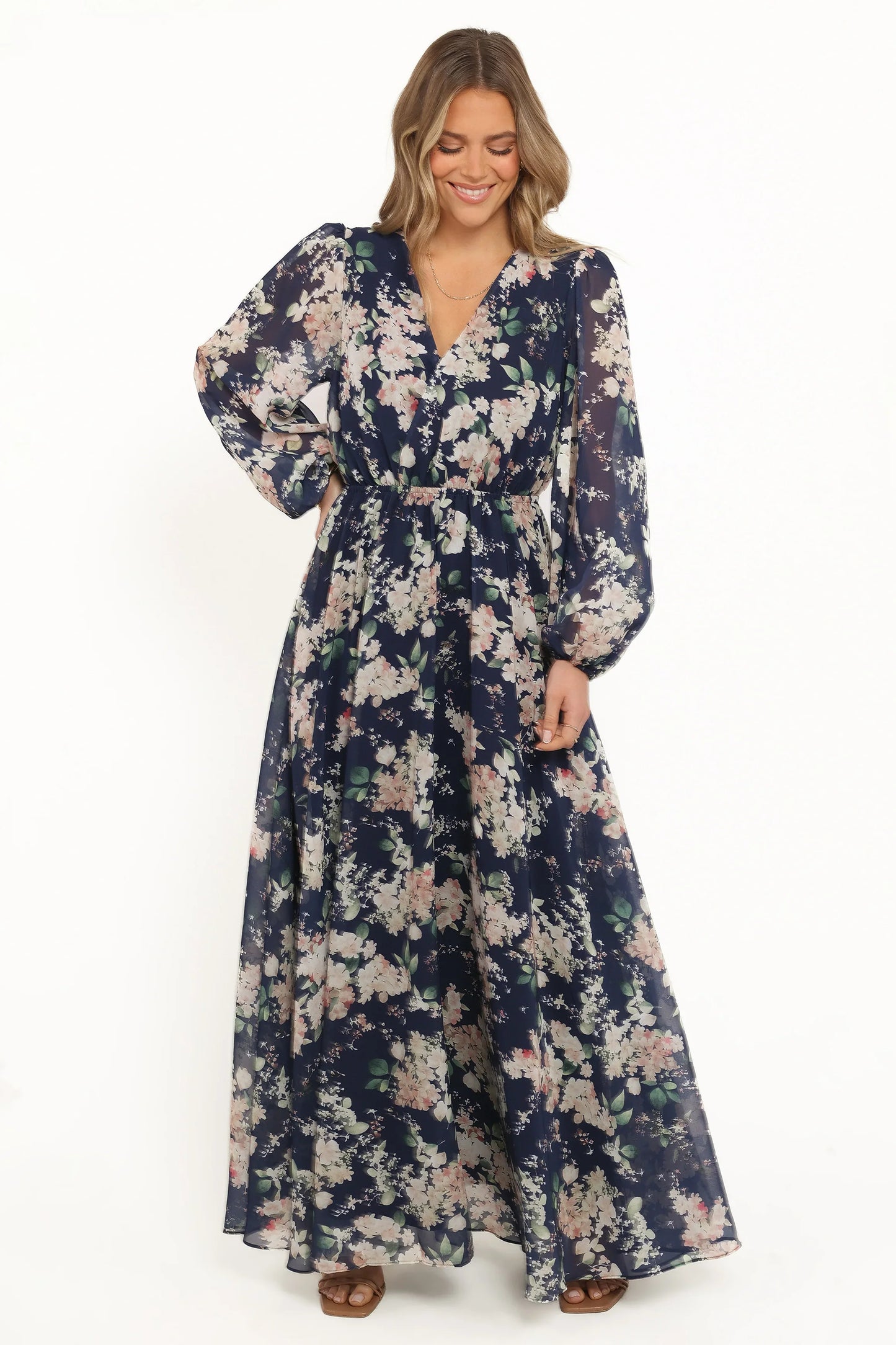 Anisa Maxi Dress Navy Floral