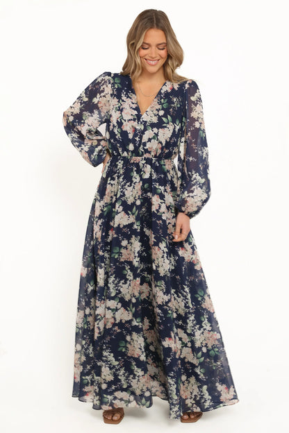 Anisa Maxi Dress Navy Floral