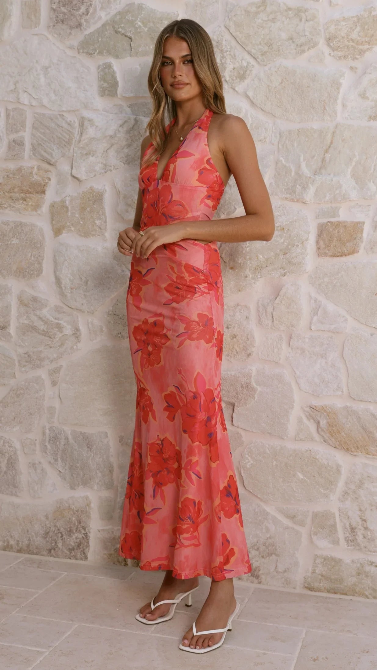 Zelda Maxi Dress Orange Floral