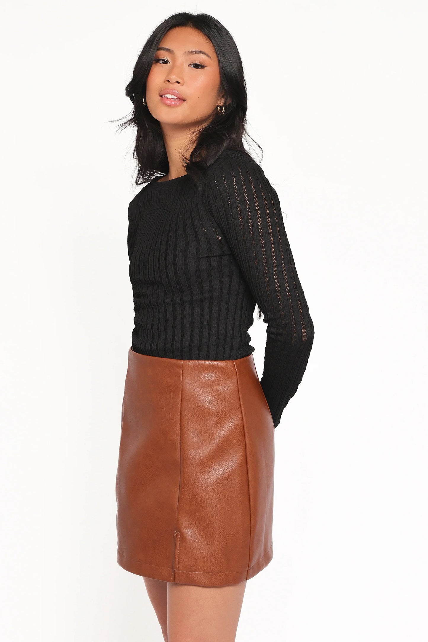 Bellatrix Textured Knit Top Black