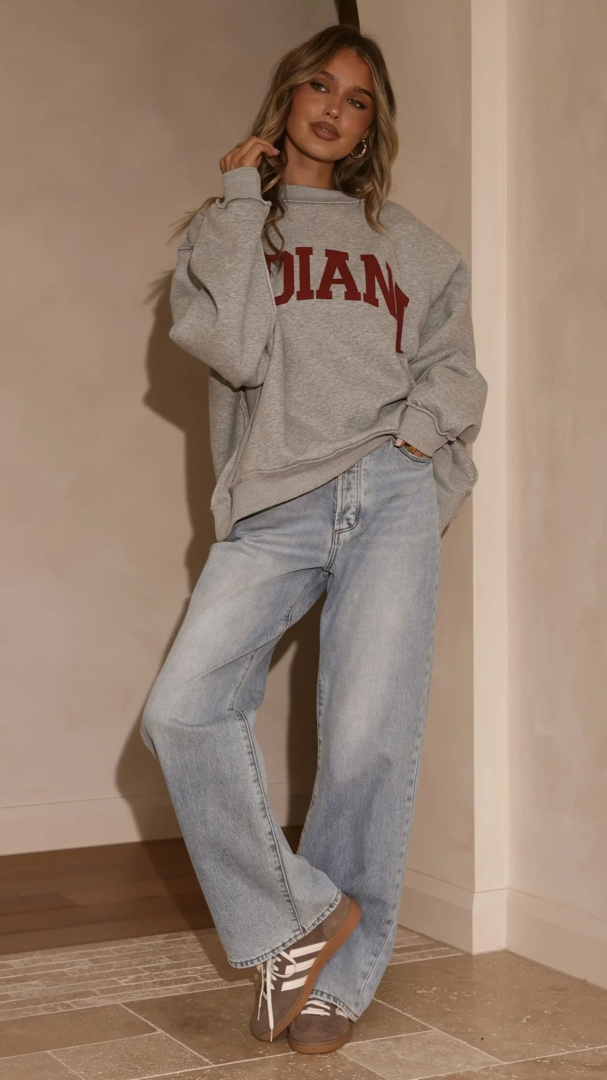 Indiana Crewneck Sweater Grey