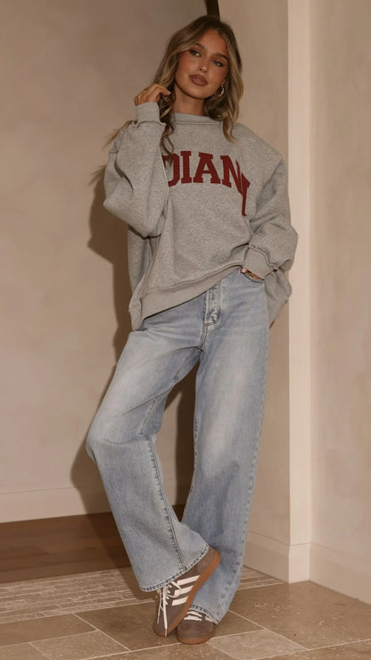Indiana Crewneck Sweater Grey