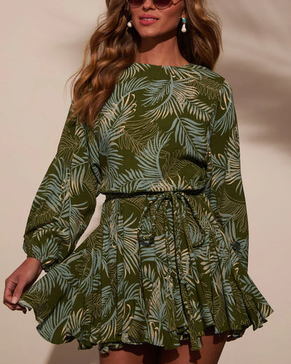 Ocean Breeze Waist Tie Mini Dress