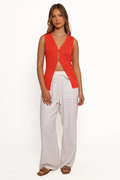 Parma Knit Vest Top Blood Orange