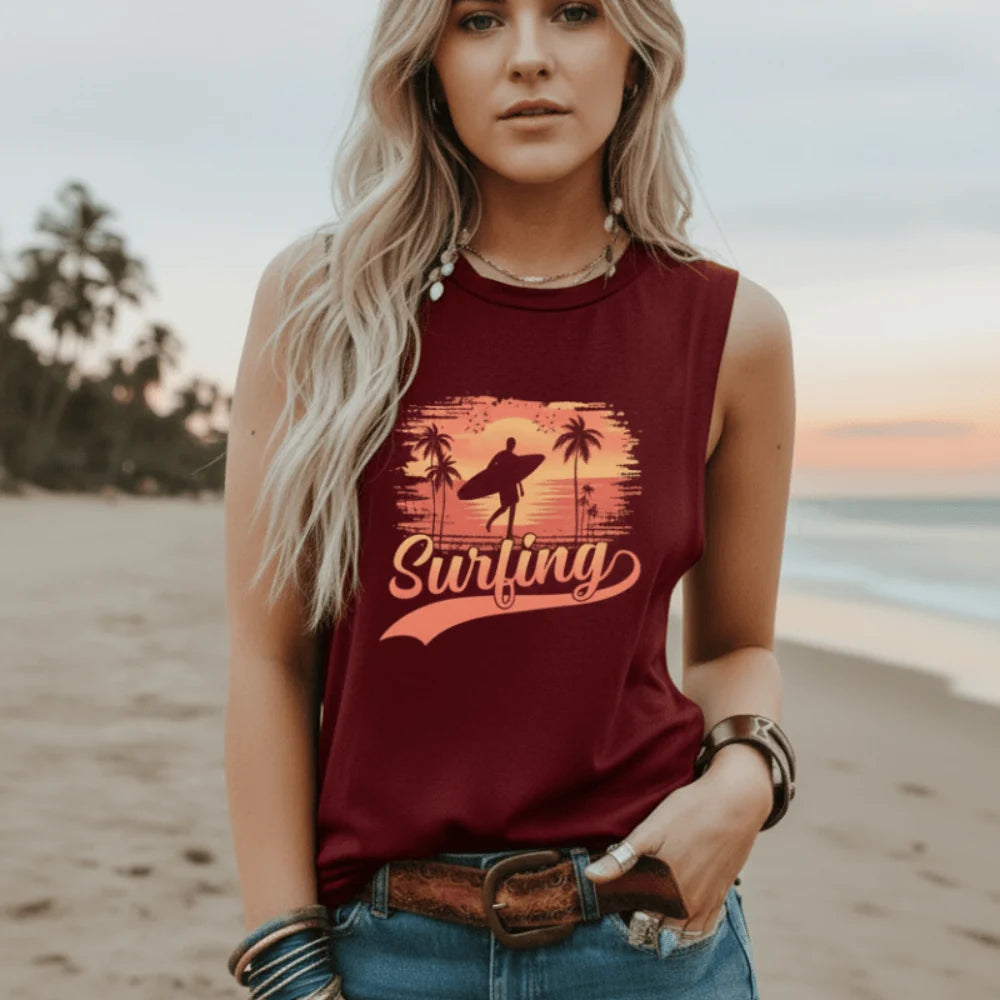 Surfing Graphic Tank Top